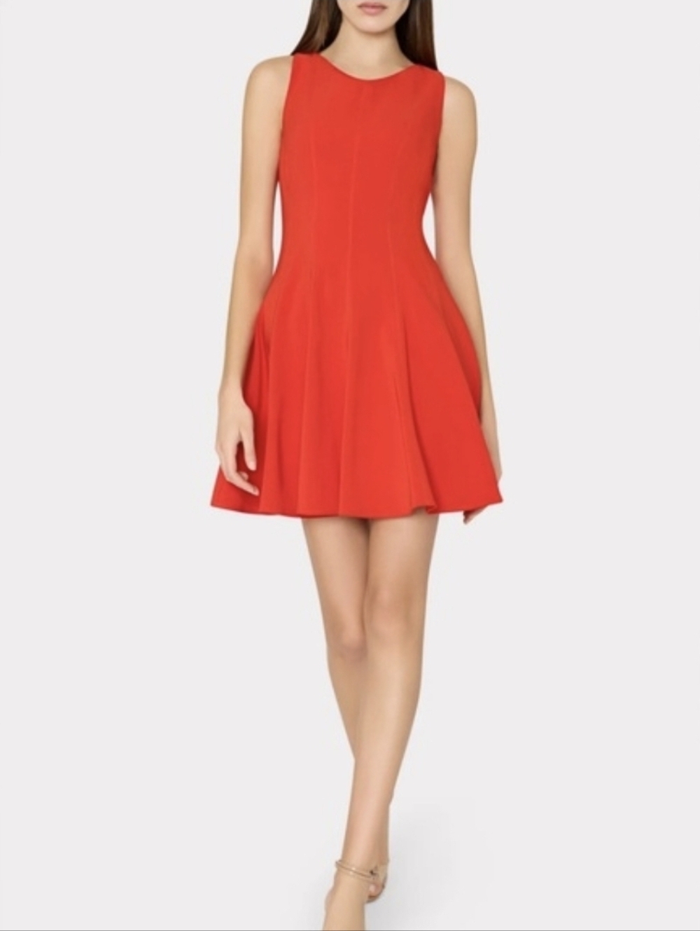 New MILLY Sleeveless Red Mini Fit & Flare Dress In Size 8